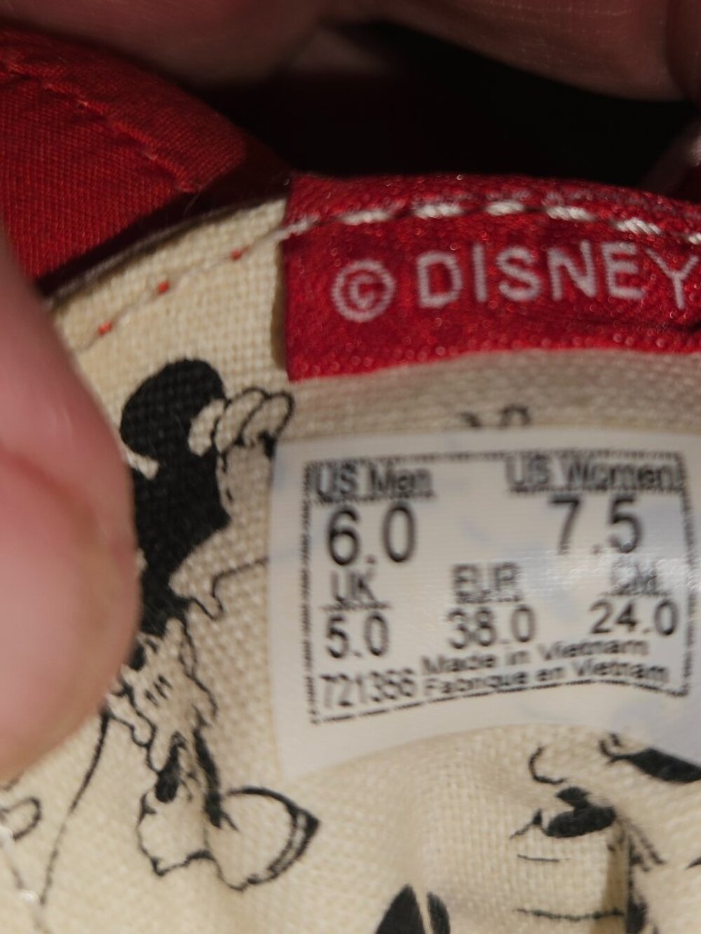 Vans Disney Authentic "MINNIE'S BOW" Sneakers sz 7.5 {101-1} - Picture 6 of 9